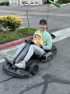 Kids enjoying a go-kart prize won from an online sweepstakes